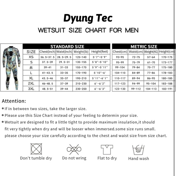 Dyung Tec Wetsuits Mens 3MM Camo Neoprene Scuba Diving One Piece Size L - Picture 4 of 9